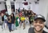 Foto com todos adolecentos apos o cine pipoca